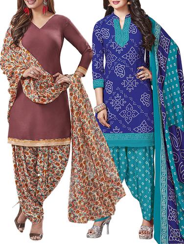 multi colored unstitched combo suit - 15344951 - Very Small Image - 1