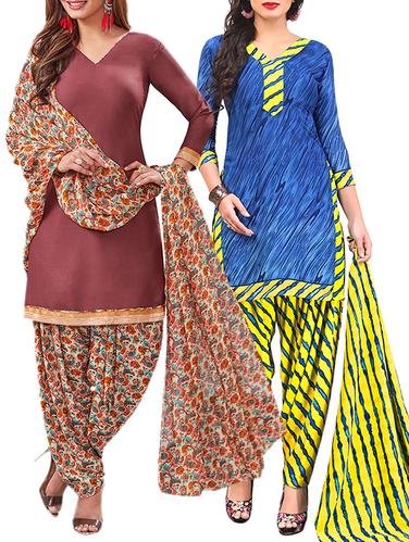 multi colored unstitched combo suit - 15344952 - Very Small Image - 1
