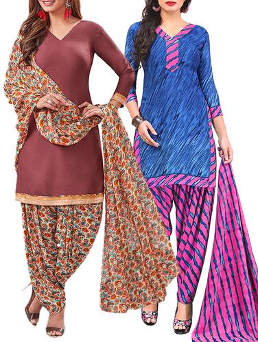 multi colored unstitched combo suit - 15344953 - Very Small Image - 1