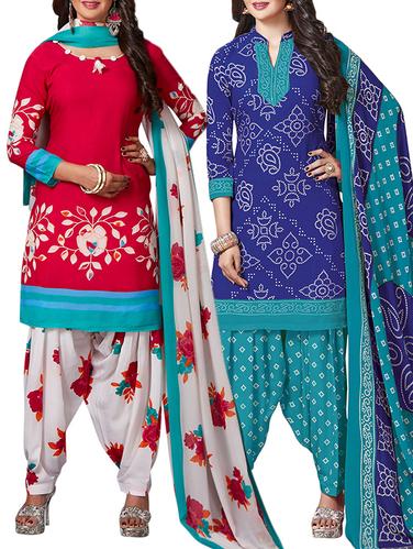 multi colored unstitched combo suit - 15344967 - Very Small Image - 1
