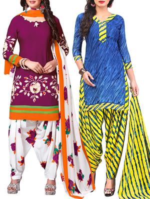 multi colored unstitched combo suit - 15344985 - Standard Image - 1