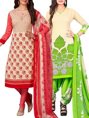 multi colored unstitched combo suit - 15345007 - Standard Image - 1