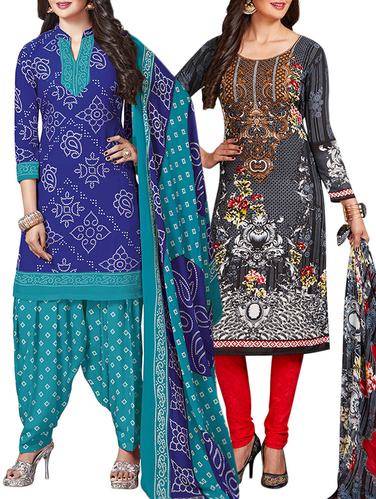 multi colored unstitched combo suit - 15345038 - Very Small Image - 1