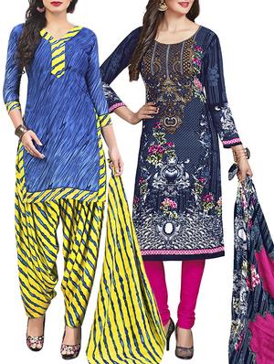 multi colored unstitched combo suit - 15345050 - Standard Image - 1