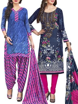 multi colored unstitched combo suit - 15345051 - Standard Image - 1