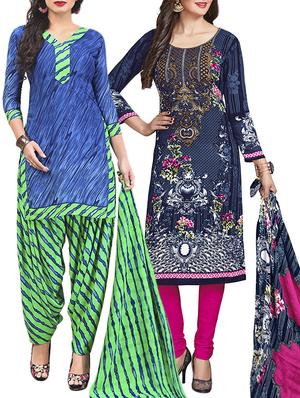 multi colored unstitched combo suit - 15345052 - Standard Image - 1