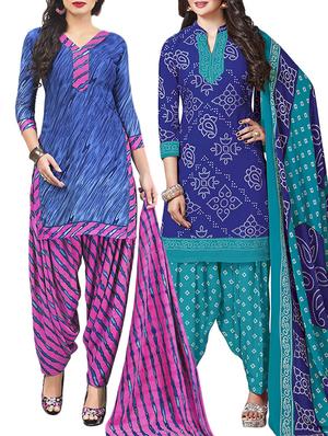 multi colored unstitched combo suit - 15345070 - Standard Image - 1