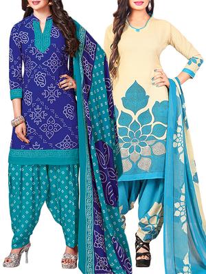multi colored unstitched combo suit - 15345075 - Standard Image - 1