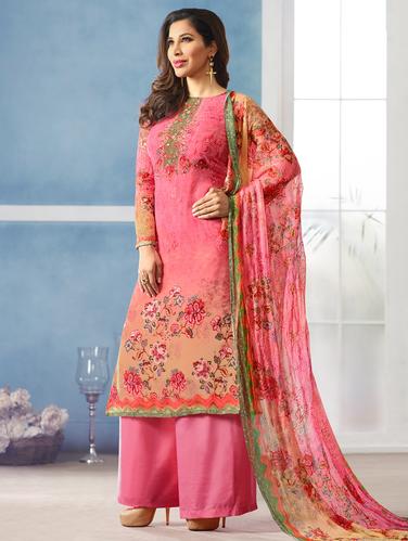 Printed semi-stitched palazzo suit - 15345114 - Very Small Image - 1