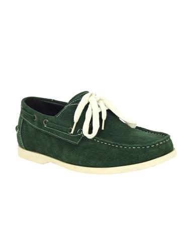 green Suede lace up boatshoe - 15345189 - Very Small Image - 1
