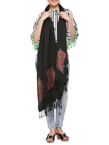 black embroidered shawl - 15345209 - Very Small Image - 1