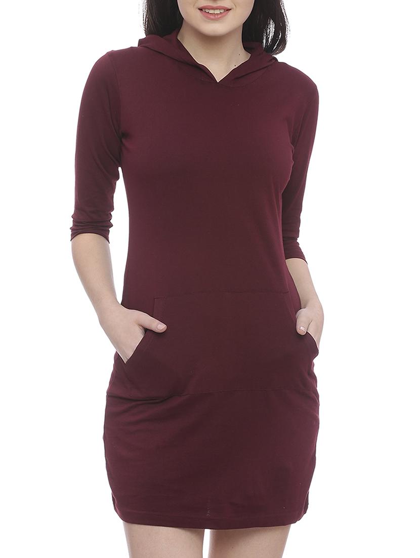 front pocket hooded sheath dress - 15345248 - Zoom Image - 1