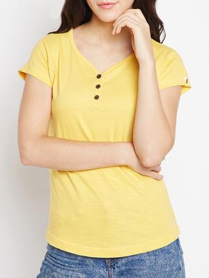 v-neck solid tee - 15345255 - Standard Image - 1