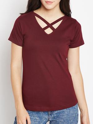criss cross neckline top - 15345262 - Standard Image - 1