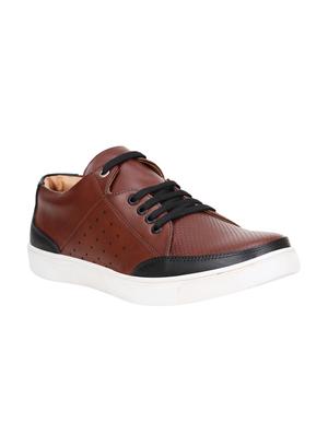 black leatherette lace up sneaker - 15345269 - Standard Image - 1
