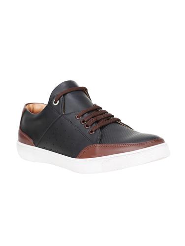 black leatherette lace up sneaker - 15345270 - Very Small Image - 1