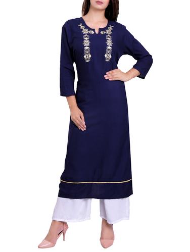 embroidered straight kurta - 15345513 - Very Small Image - 1