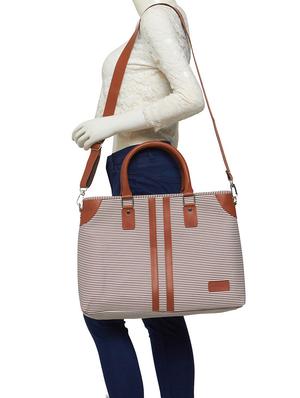 tan leatherette (pu) laptop bag - 15345559 - Standard Image - 5