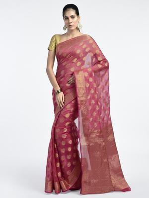 Zari motif Banarasi Saree with blouse - 15345643 - Standard Image - 1