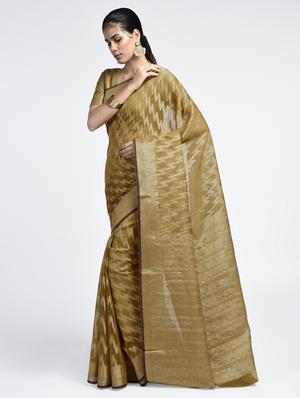 Chevron Motif Banarasi Saree with blouse - 15345647 - Standard Image - 1