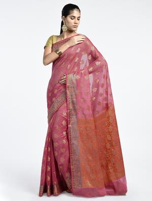 Zari Work Banarasi Saree with blouse - 15345669 - Standard Image - 1