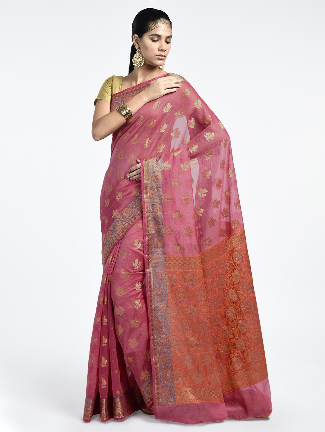 Zari Work Banarasi Saree with blouse - 15345669 - Zoom Image - 1