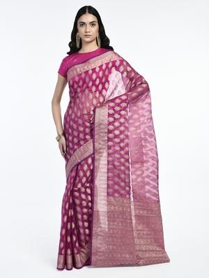 Zari Work Banarasi Saree with blouse - 15345756 - Standard Image - 1