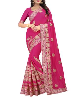 coding embroidery work saree with blouse - 15345825 - Standard Image - 1