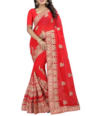 coding embroidery work saree with blouse - 15345826 - Standard Image - 1