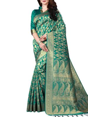 zari woven banarasi silk saree with blouse - 15345839 - Standard Image - 1