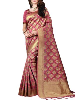 zari woven banarasi silk saree with blouse - 15345841 - Standard Image - 1