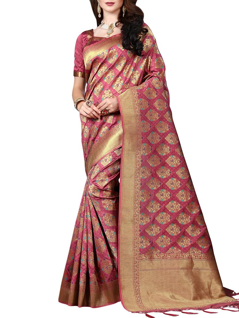 zari woven banarasi silk saree with blouse - 15345841 - Zoom Image - 1