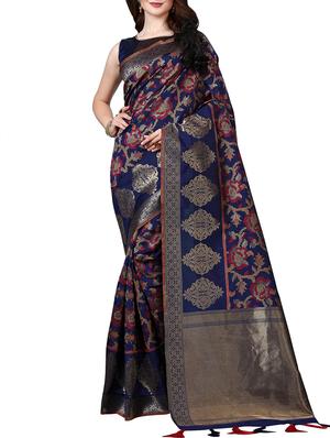 zari woven banarasi silk saree with blouse - 15345843 - Standard Image - 1