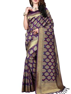 zari woven banarasi silk saree with blouse - 15345844 - Standard Image - 1