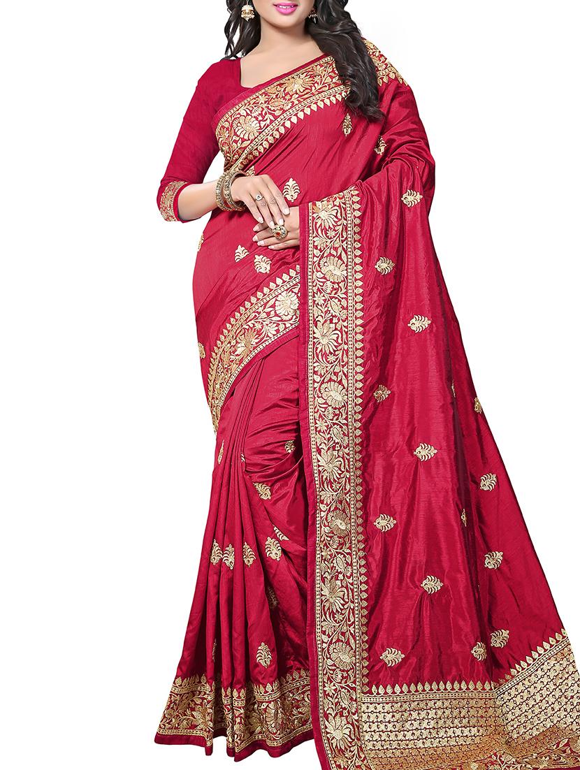 zari embroidery work saree with blouse - 15345846 - Zoom Image - 1