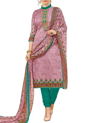 Embroidered unstitched churidaar suit - 15345888 - Standard Image - 1