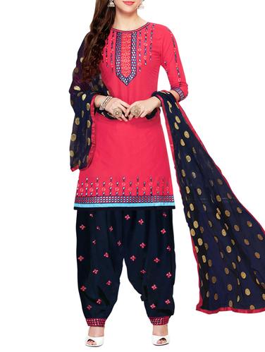 Embroidered unstitched salwar suit - 15345902 - Very Small Image - 1
