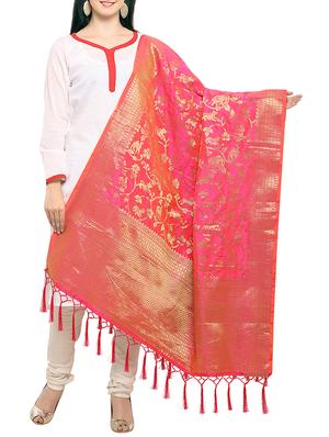 pink art silk banarasi dupatta - 15346544 - Standard Image - 1
