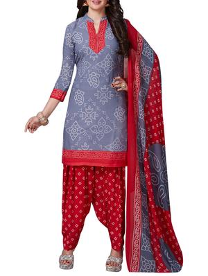 Printed unstitched salwar suit - 15346593 - Standard Image - 1
