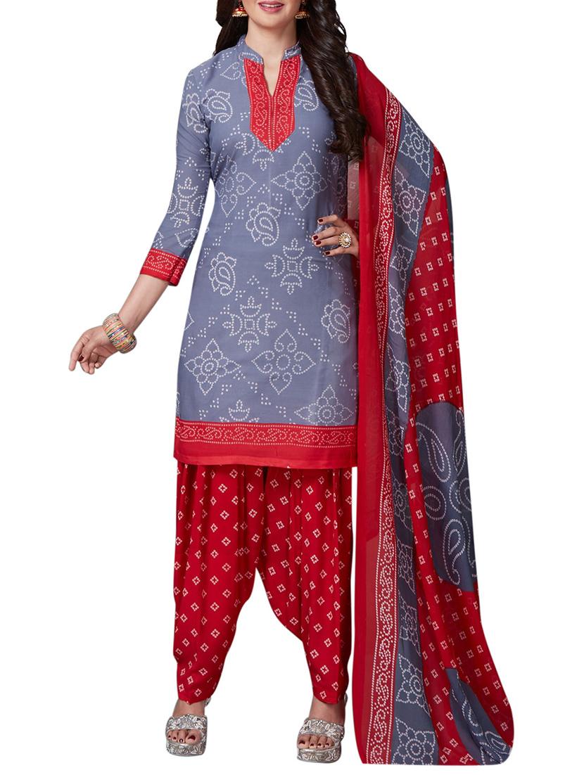 Printed unstitched salwar suit - 15346593 - Zoom Image - 1