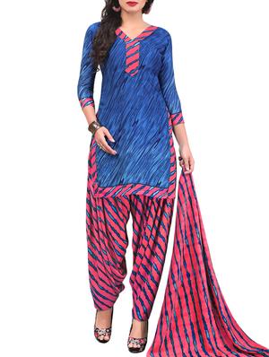 Leheriya print unstitched salwar suit - 15346595 - Standard Image - 1