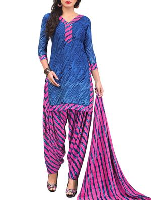 Leheriya print unstitched salwar suit - 15346596 - Standard Image - 1