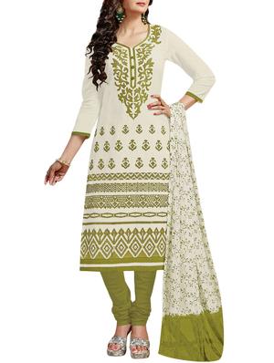 Embroidered unstitched churidaar suit - 15346603 - Standard Image - 1