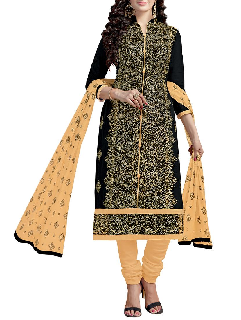 Embroidered unstitched churidaar suit - 15346609 - Zoom Image - 1