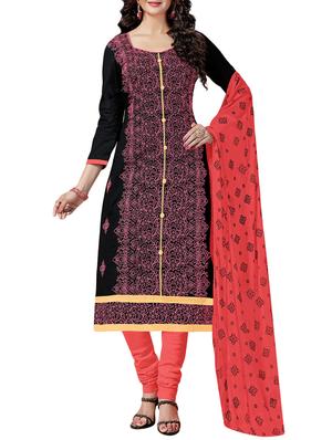 Embroidered unstitched churidaar suit - 15346612 - Standard Image - 1
