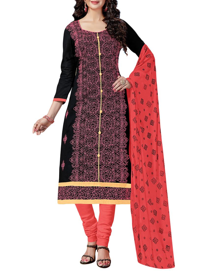 Embroidered unstitched churidaar suit - 15346612 - Zoom Image - 1
