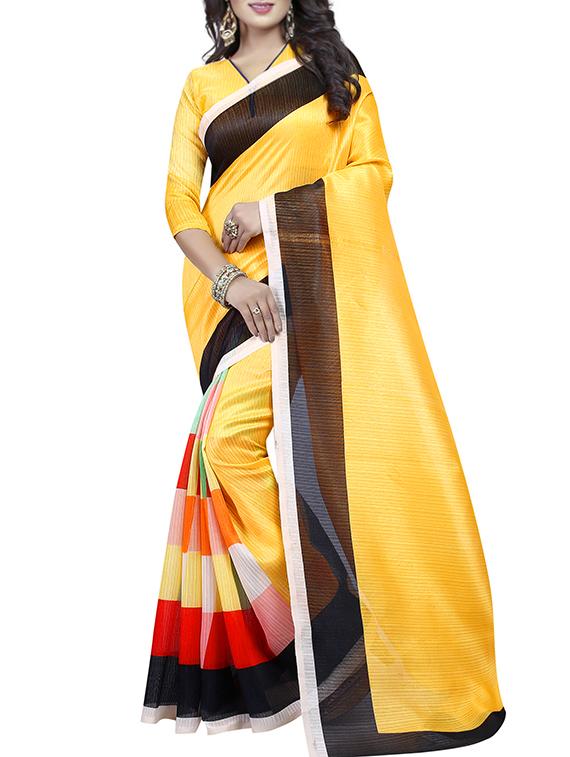 Geometrical Bhagalpuri Saree with blouse - 15346732 - Zoom Image - 1