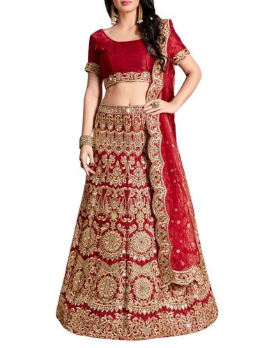 Embroidered a-line lehenga - 15347252 - Very Small Image - 1