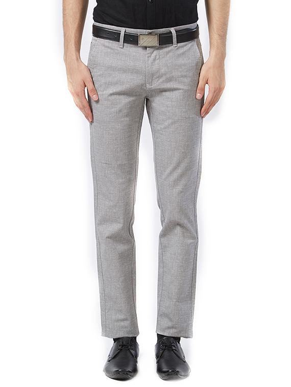 grey cotton flat front formal trouser - 15347303 - Zoom Image - 1