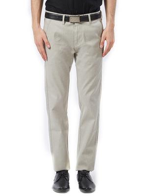 beige cotton flat front formal trouser - 15347307 - Standard Image - 1